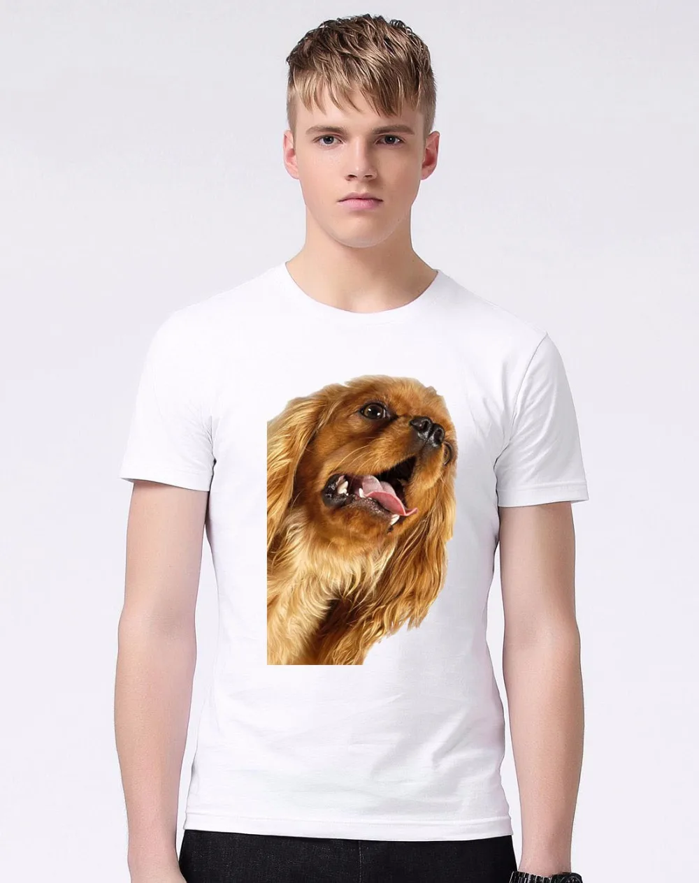 Смешно золотой волос собаки Дизайн Для мужчин Hipster футболка 3D печатных мода лето