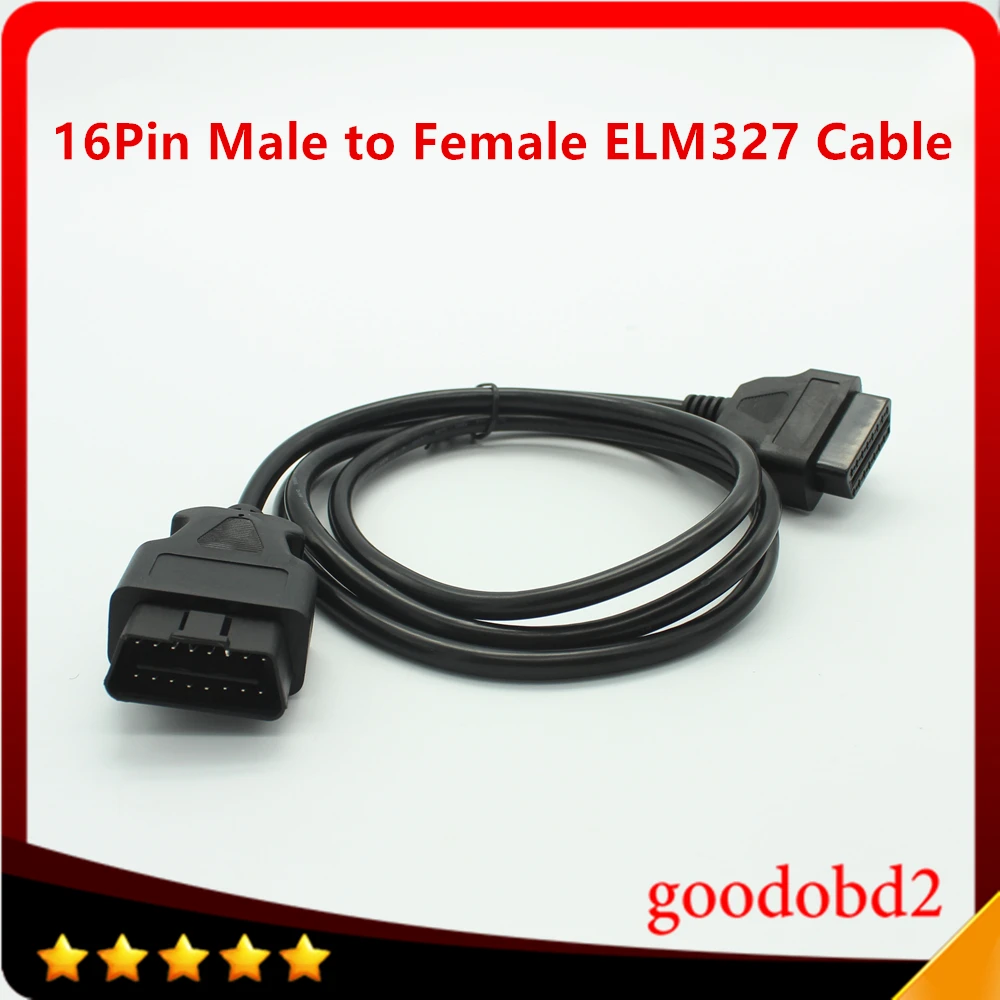 1.5M 16Pin Male to Female ELM327 OBD II OBD2 Extension Cable Connector Auto Car Diagnostic Tool Adapter Cable finetrip wholesale price flat car diagnostic connector elm327 l type adapter 16pin obd obd ii obd2 extension cable with switch