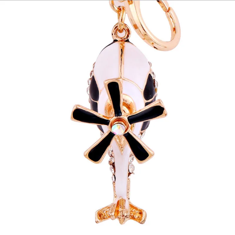 Модные эмалевые Брелоки для ключей в виде самолета с кристаллами женщин Подвеска
