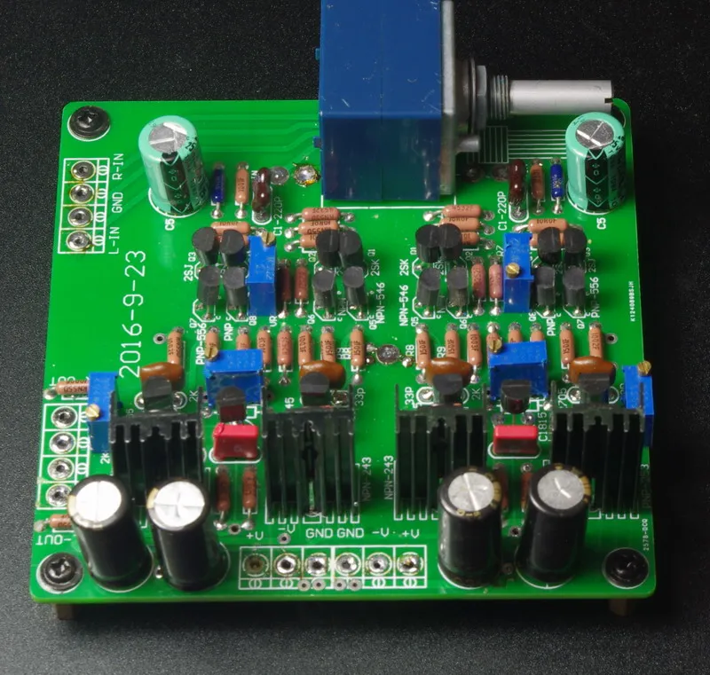 Классическая полностью симметричная схема A1145 2SA1145 / C2705 2SC2705 + C1815 MJE243/MJE253 плата