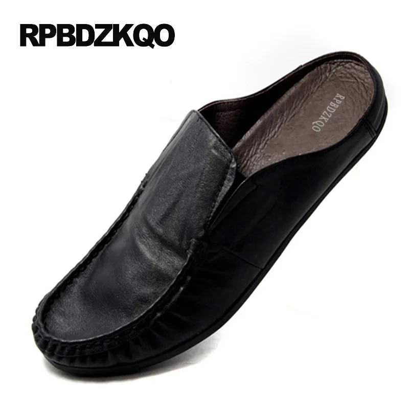 Настоящая кожа мокасины мулы белый Британский стиль слипоны Бургундия Мужская