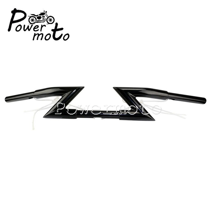 gloss black Черный мотоцикл " Z бар натяжитель 4" Rise 3" широкий 25 мм руль для Harley Sportster Dyna Fat Bob кафе, Рейсер, чоппер - Цвет: gloss black