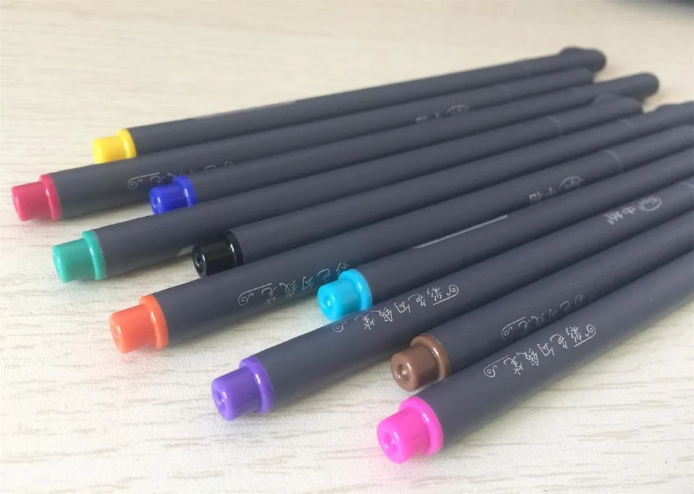 Набор цветных ручек Fineliner 0 38 мм цветные тонкие линии разные цвета 10 шт.|color pen set|pen