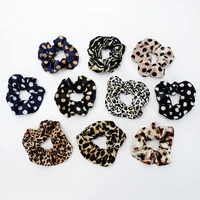 leopard dot velvet scrunchies women elastic hair rubber bands accessories for girls lady tie hair rope ponytail holder headdress