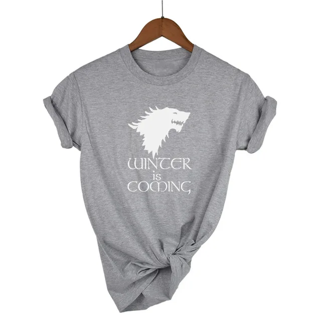 Light Grey-W Женские футболки "Игра престолов", Забавный дом СТАРКОВ, Джон Сноу, женские топы с принтом, короткий рукав, круглый вырез, футболка, новинка, крутая футболка - Цвет: Light Grey-W