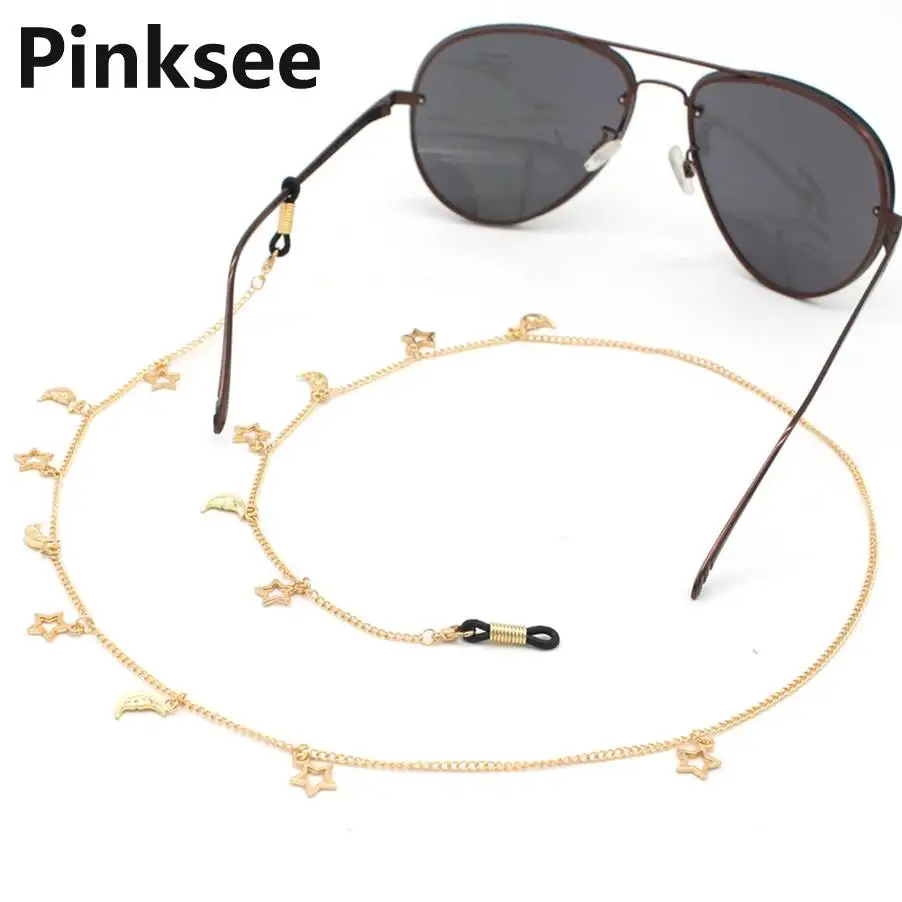 

Fashion Women Gold Silver Eyeglass Chains lanyard Sunglasses Reading Beaded Glasses Chain Eyewear Cord Holder neck strap Rope