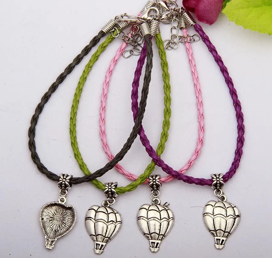 30 шт. цинковый сплав покрытие серебро горячий воздух очаровательный баллон кулон