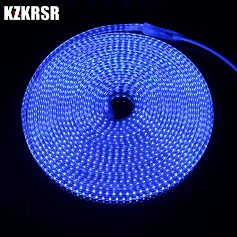 KZKRSR 220 В 1 м-25 м SMD Светодиодная лента 3528 2835 Светодиодная лента IP67 водонепроницаемая лента светильник для внутреннего и наружного освещения светильник ing украшение