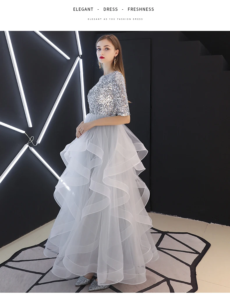 Robe De Soiree/Новинка года; Длинные вечерние платья с блестками на шнуровке для невесты; элегантные вечерние платья в пол; LYFY36