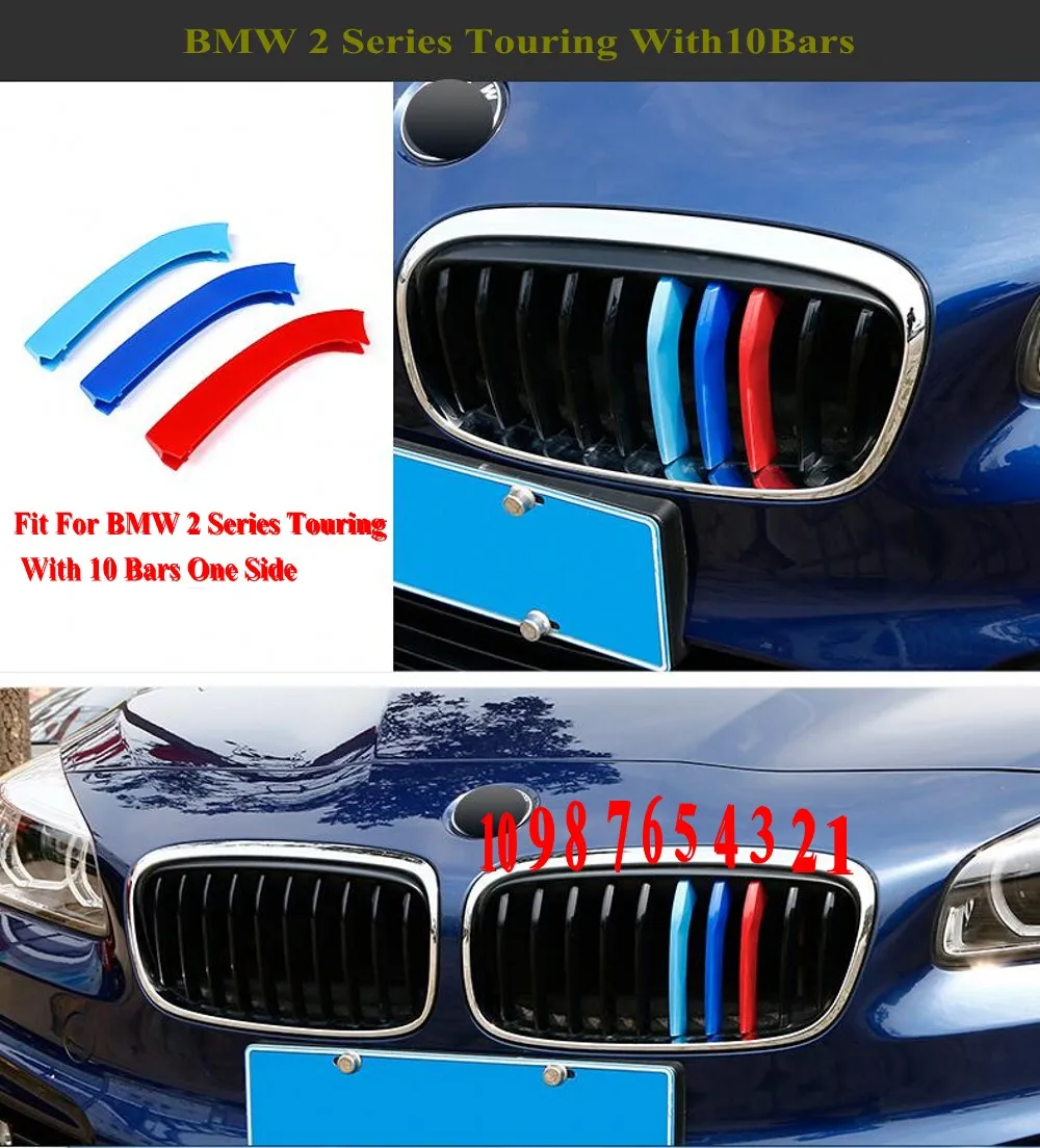 

JanDeNing для 3 шт. автомобильных передних 10 бар гриль для почек Трехцветная вставка с застежкой для карт чехол с зажимом подходит для 2015-2017 BMW 2 се...