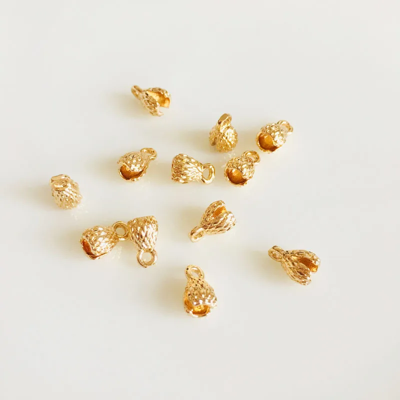 

wholesale 4 pcs/lot gold color flower charms golden jewelry making craft findings DIY for women