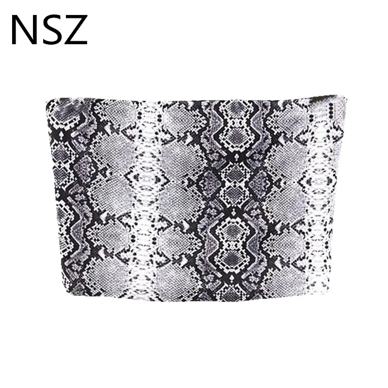 Женский сексуальный Топ без бретелек со змеиным животным принтом уличная одежда