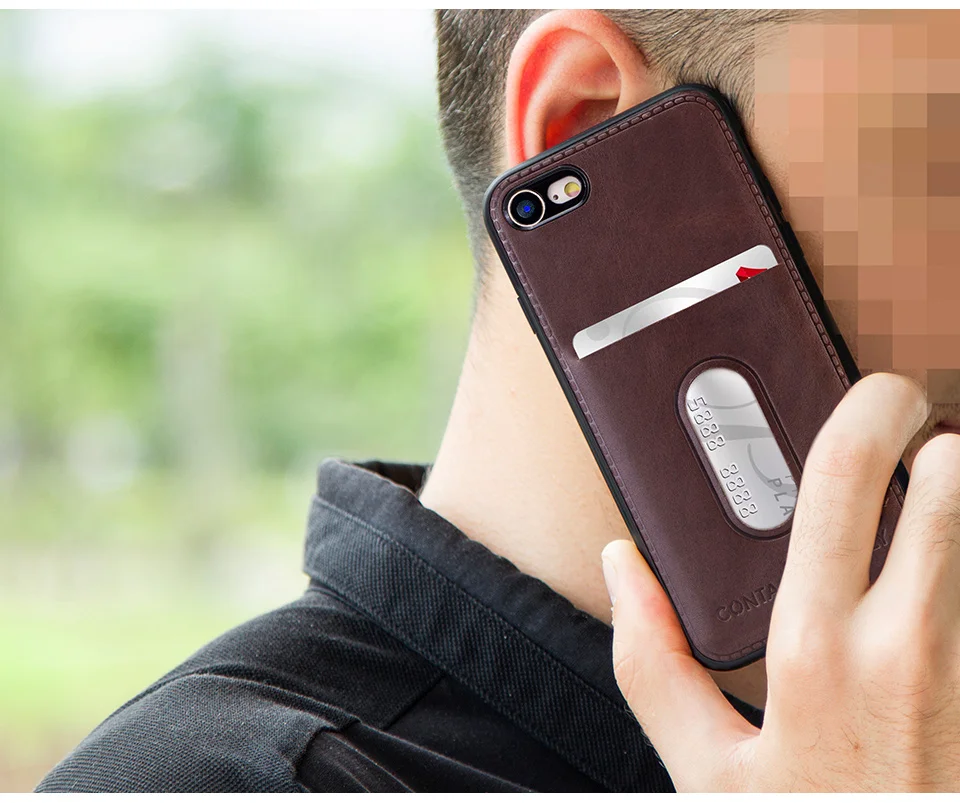 Защитный чехол для iPhone 7 8 в стиле ретро из натуральной кожи, чехол для телефона с отделением для кредитных карт для iPhone 8, чехол-кошелек с полным покрытием