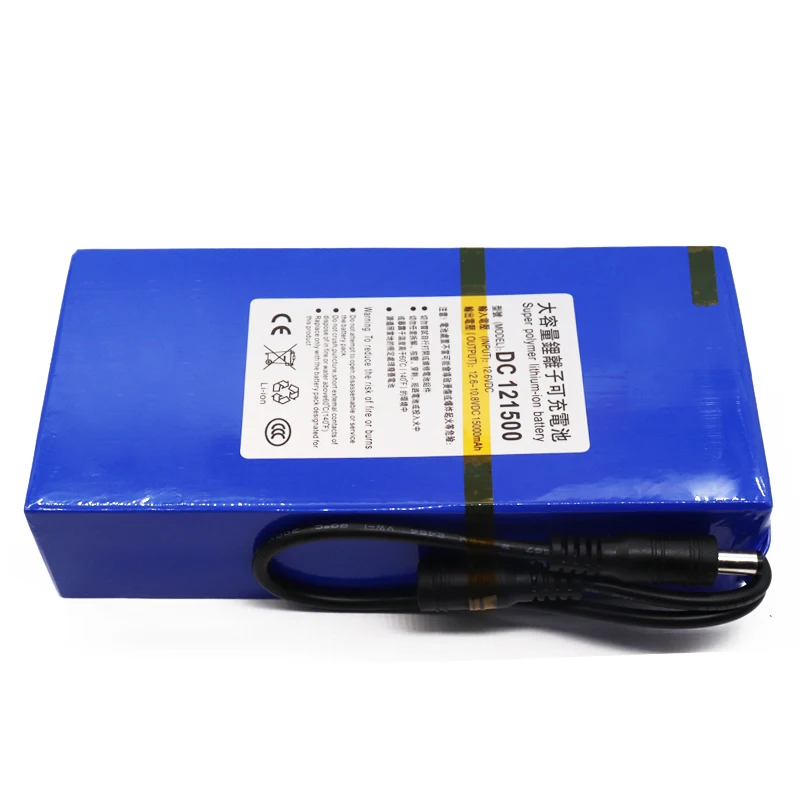 DC 12 V литиевая батарея 15000 mAh аккумулятор 6 v 15Ah зарядное устройство для полимерного