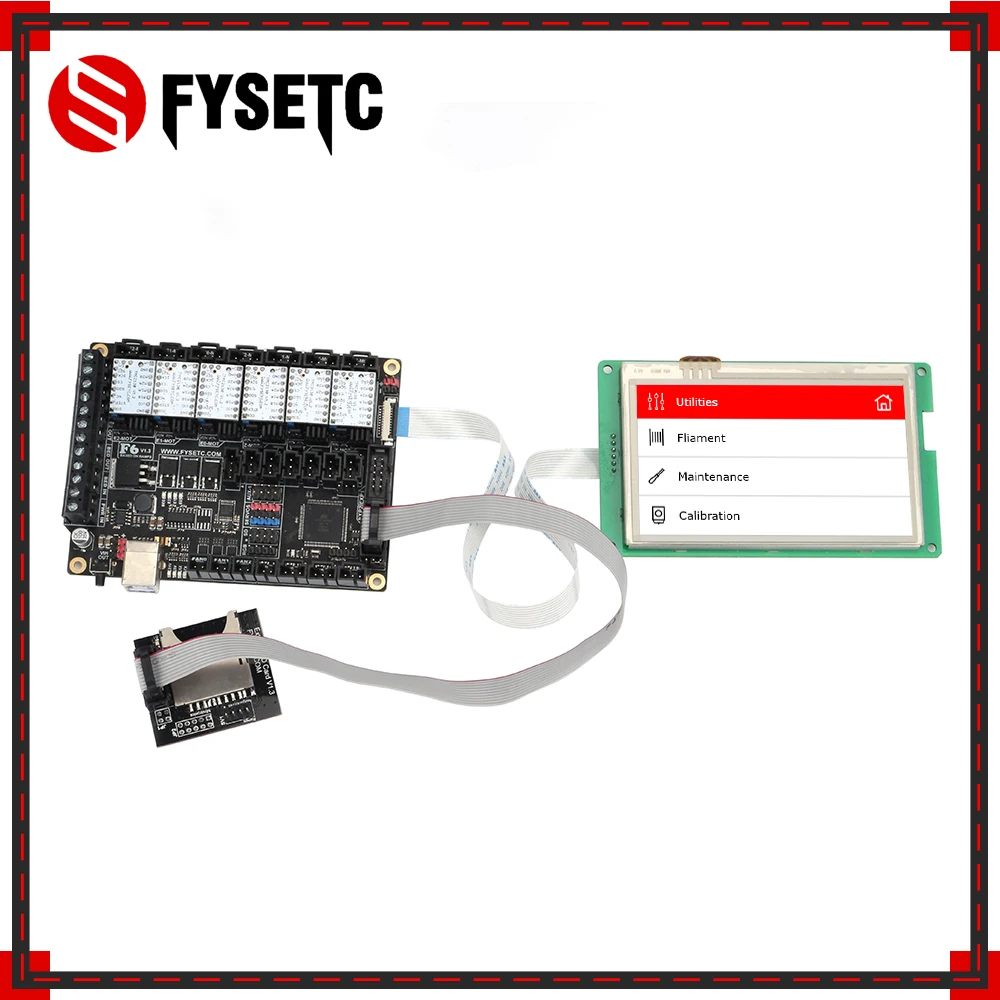 Материнская плата все-в-одном FYSETC F6 V1.3 + сенсорный экран 4 3 дюйма 6 шт. TMC2100/TMC2208 /TMC2130