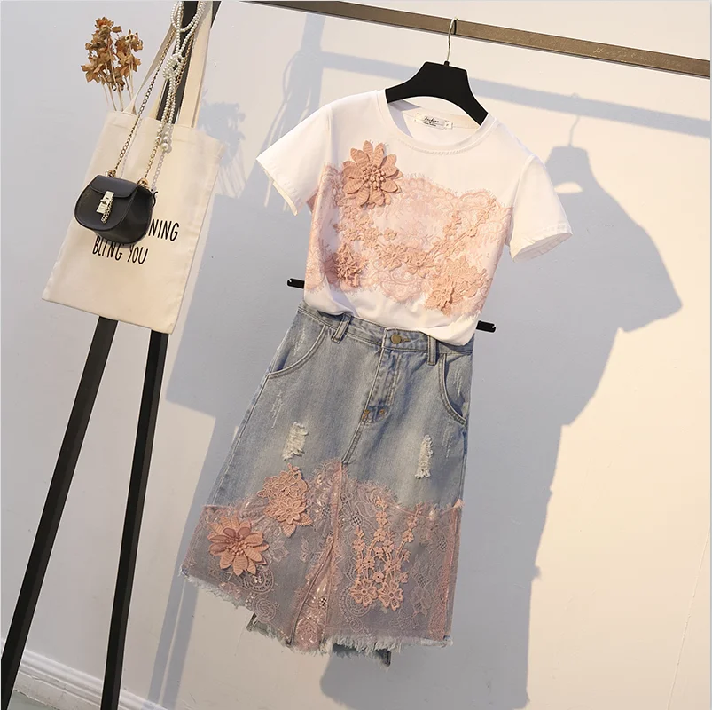 Летние женские комплекты из двух предметов больших размеров 2019 модная Свободная