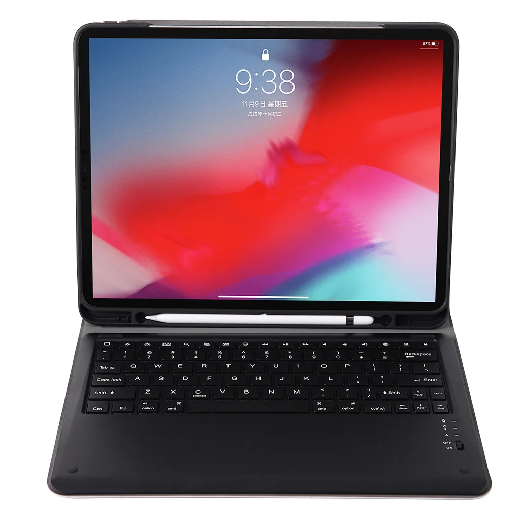 Mosunx клавиатура беспроводная съемная Bluetooth клавиатура чехол с ручкой слот для iPad Pro 12,9 дюймов чехол для планшета для Ipad Pro 517#3