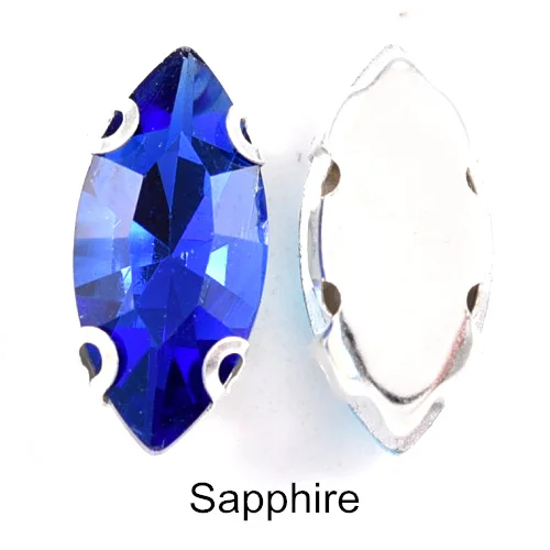 Sapphire 5 размеров, прозрачные стразы для глаз лошади, пришивные стразы с когтями, Стразы для одежды, украшения B0833 - Цвет: Sapphire