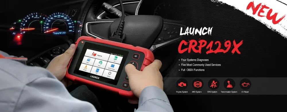 LAUNCH X431 CRP129X автомобильный диагностический инструмент автоматический сканер OBD2 Автомобильный сканер диагностирует двигатель ABS SRS AT PK CRP129E Creader VII