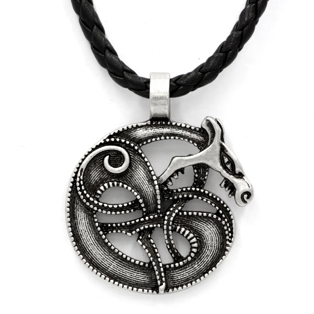 Викинги Ретро волк Фенрир норсе мифология один и Фенрис кулон ожерелье Змеиный