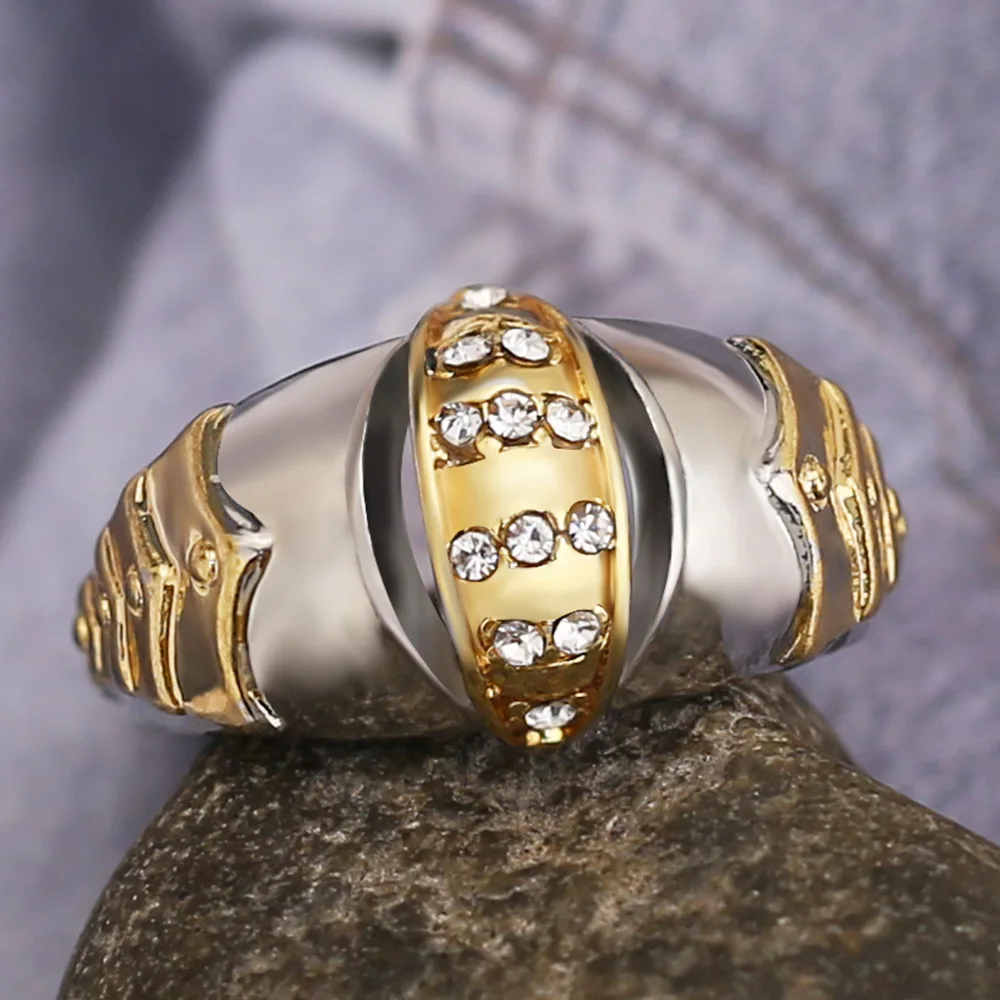 Женское коктейльное кольцо anillo hombre уникальное свадебное серебряного и золотого