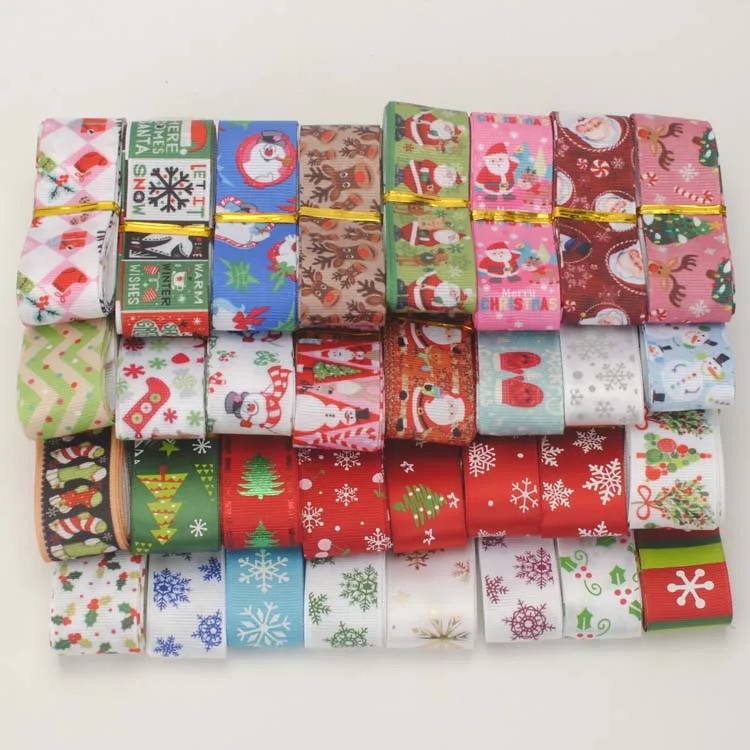 5/10/20Y merry christmas pattern Mixed Size/Style Grosgrain And Satin Ribbon Randomly 9MM 16MM 22/25MM | Дом и сад