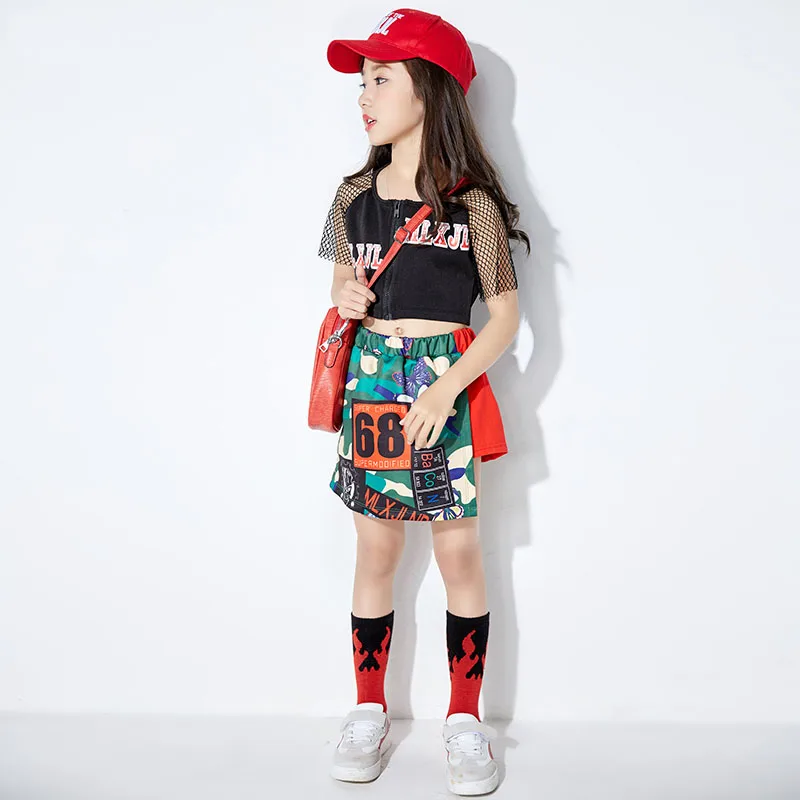 New Style Jazz Dance Costumes Girls Hip-hop Navel Exposed Costume for Performing Stage Games Show Clothes BL1054 |