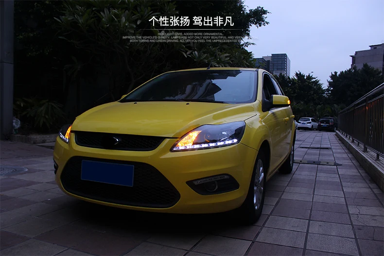 OUMIAO 1 комплект Автомобильная фара для Ford Focus 2 Фары MK2 год 2009-2013 светодиодные фары DRL двойной луч объектив HID ксенон передний lig