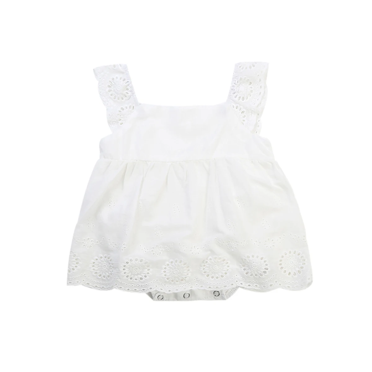 Повседневное хлопковое однотонное платье боди без рукавов для новорожденных и