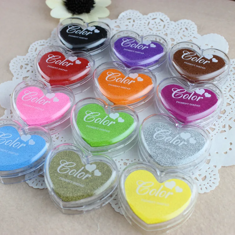 Ynaayu 1 шт. Love Heart Craft Ink Pad 15 цветов DIY Скрапбукинг винтажная чернильная прокладка для
