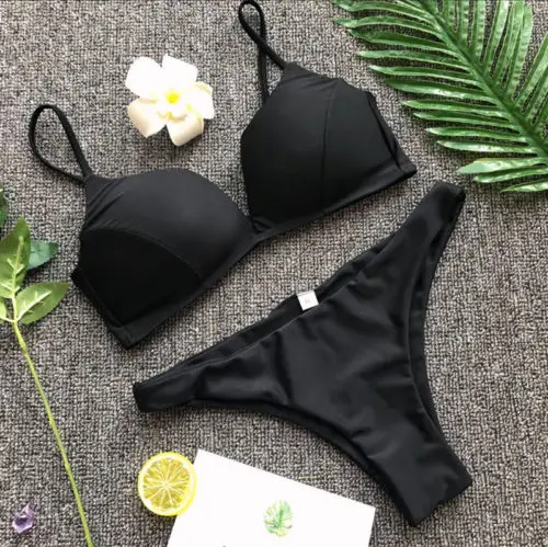 Women Sexy Deep V-Neck Bikini Set Push-Up Padded Bandage Swimwear Swimsuit Bathing Beachwear | Женская одежда