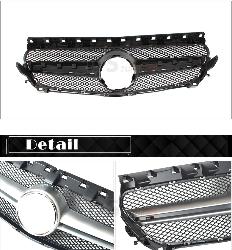 W117 решетка радиатора для Mercedes CLA Kindey Grill ABS материал серебро/черный цвет CLA180 CLA250