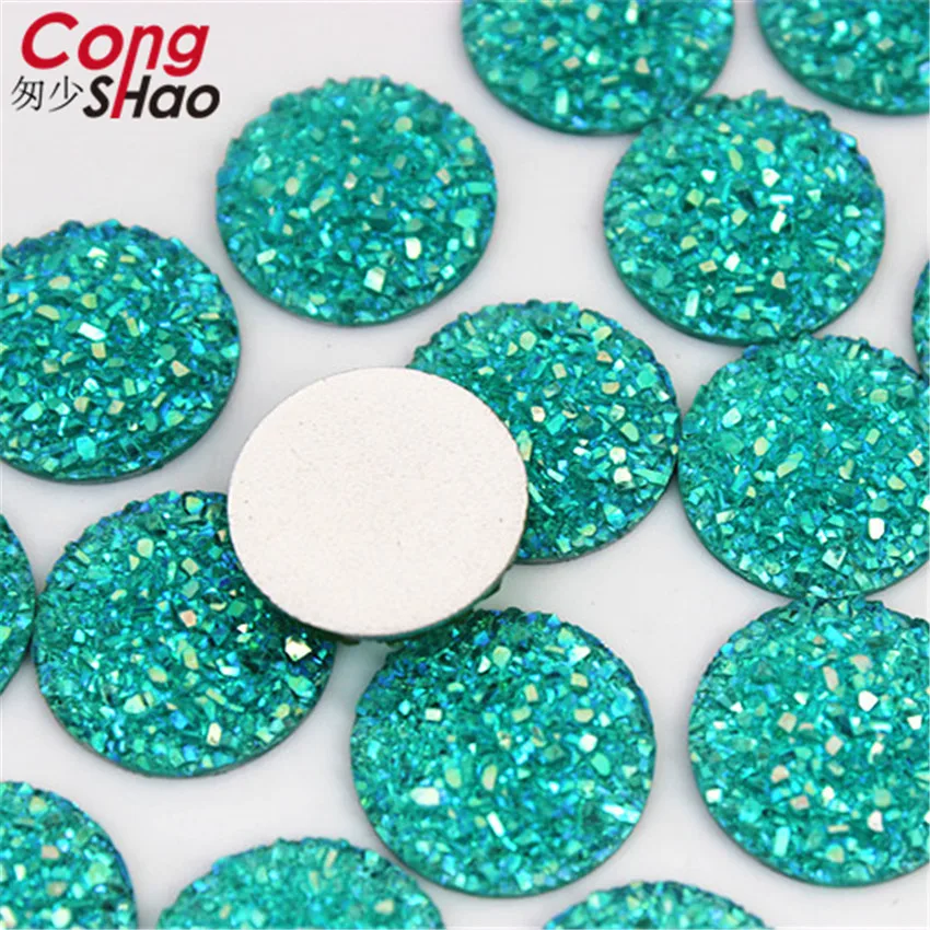 50 шт 18 мм Bling AB цвета выпуклая минеральная поверхность Смола горный хрусталь Flatback