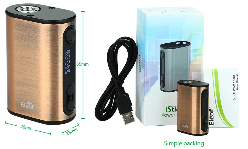 Eleaf iPower 80 Вт мод 5000 мАч батарея и 40 Вт iStick мощность нано мод 1100 мАч Fit Melo 3/Melo 3 мини танк электронная сигарета Vape мод
