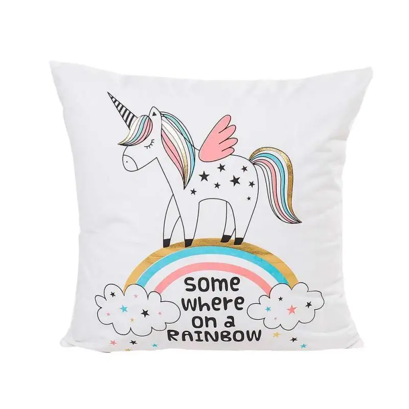 Единорог Bronzing Чехлы золото печатных наволочка декоративная Площадь бросок