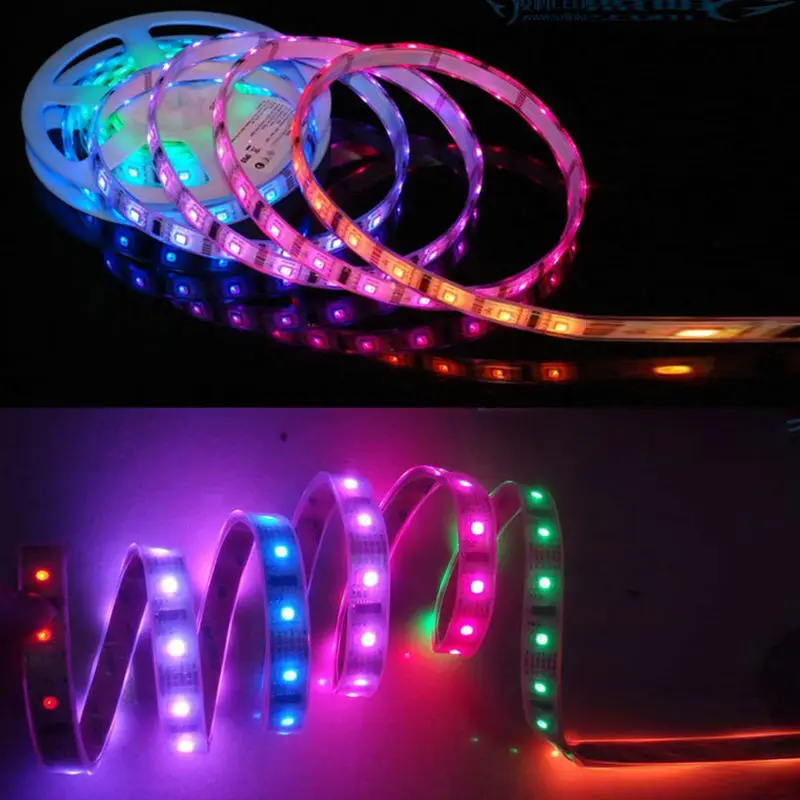 Индивидуальная индивидуально Адресуемая светодиодная ленсветильник WS2812B 5050RGB