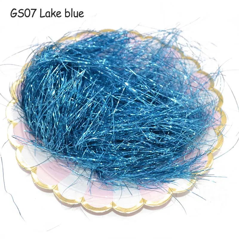 GS07 Lake Blue 10 г/упак. измельченный рифленый рафии конфетти модные Фольга шелк сухой соломы ткани трава наполнитель подарочной коробки Свадебная вечеринка Декор подарок 7Z - Цвет: GS07 Lake Blue