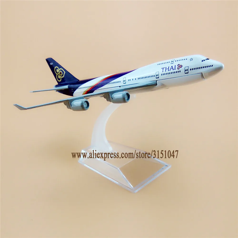 Сплав металла Air Thai B747 Airlines модель самолета Таиланд Boeing 747 400 Airways Детские Подарки 16