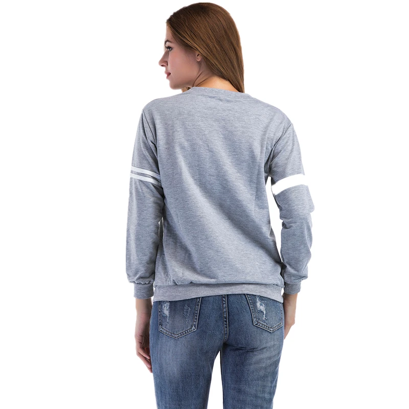 Европа Осень Повседневная Уличная футболка женская мода номер 7 блестки для