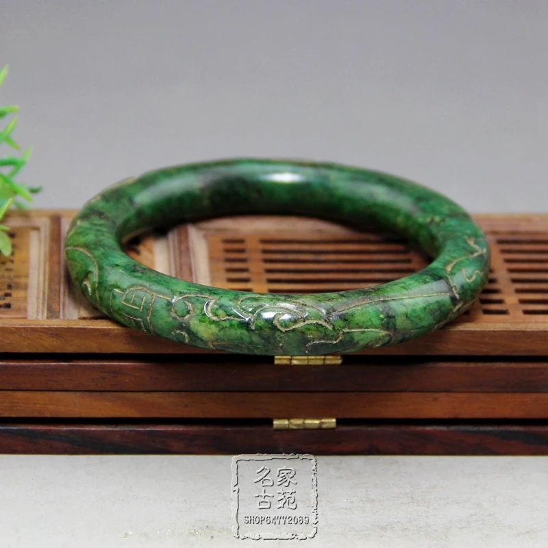Античный нефритовый браслет диаметром 6 0 см|jade antique|jade circlejade collection |