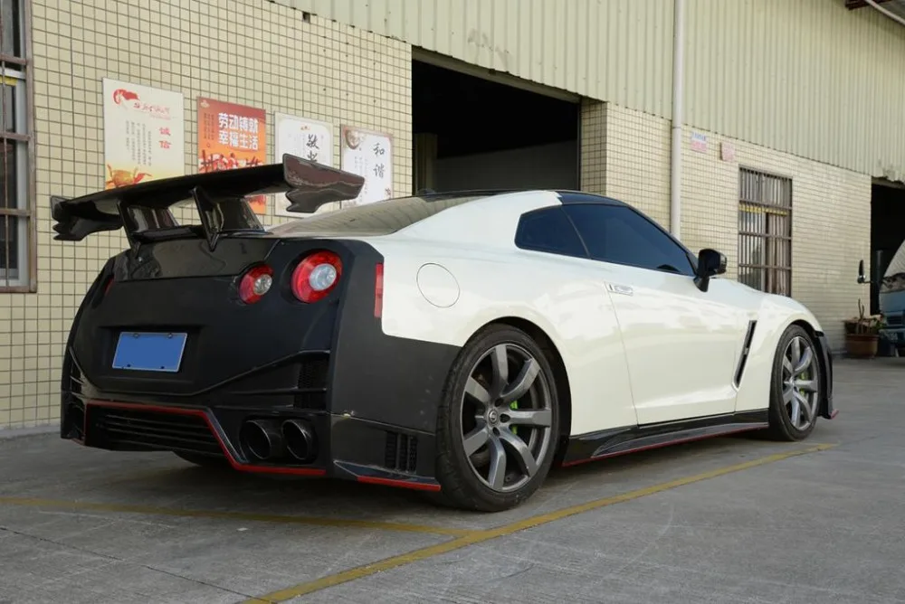 Для Nissan R35 GTR задний спойлер из углеродного волокна(включенные огни) GT заднее крыло для GTR R35 Coupe Body Kit Tuning