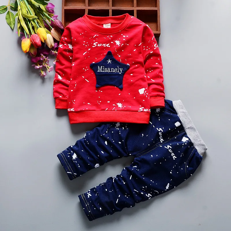 1-5Yrs Baby Boy Girls Clothing Sets Kids Sports Suits Autumn Children's Tracksuit Toddler Boys T shirt + Pant Clothes 2019 | Детская