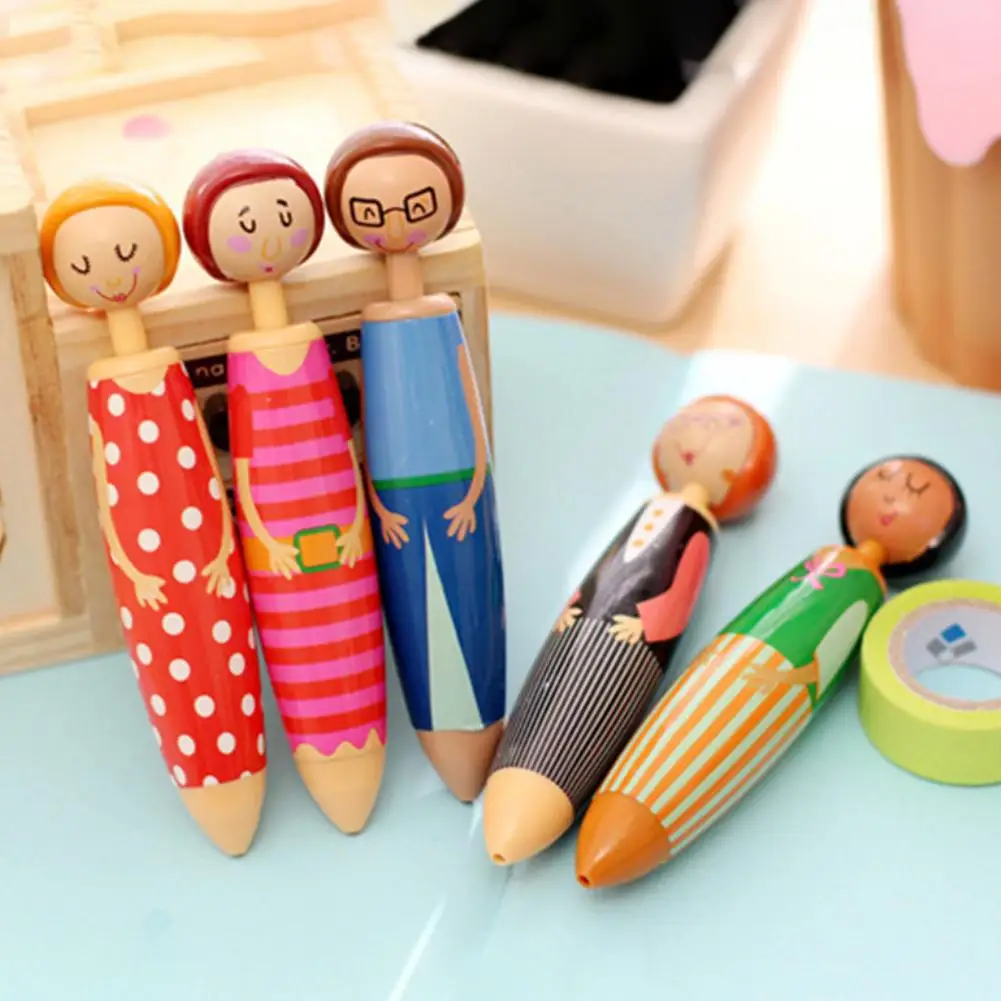 5 шт. кукольная шариковая ручка мультфильм маленький человек канцелярские