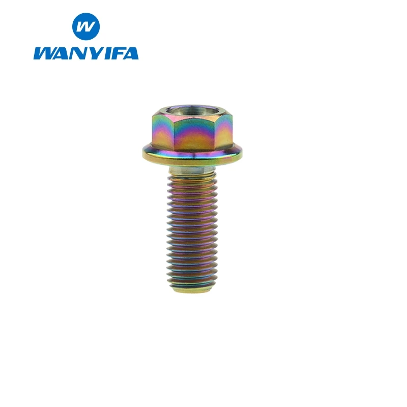 Wanyifa M6x10 15 20 25 30 35, 40 45 50 55 60 65 70 75 80 90 мм с коротким фланцем Головкой Винт С Титановым болтом для велосипедного тормоза Радуга
