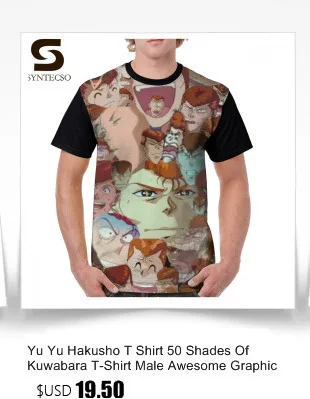 Yu Hakusho футболка Yusuke Urameshi футболка полиэстер Мужская графическая футболка с коротким рукавом забавная Футболка с принтом оверсайз
