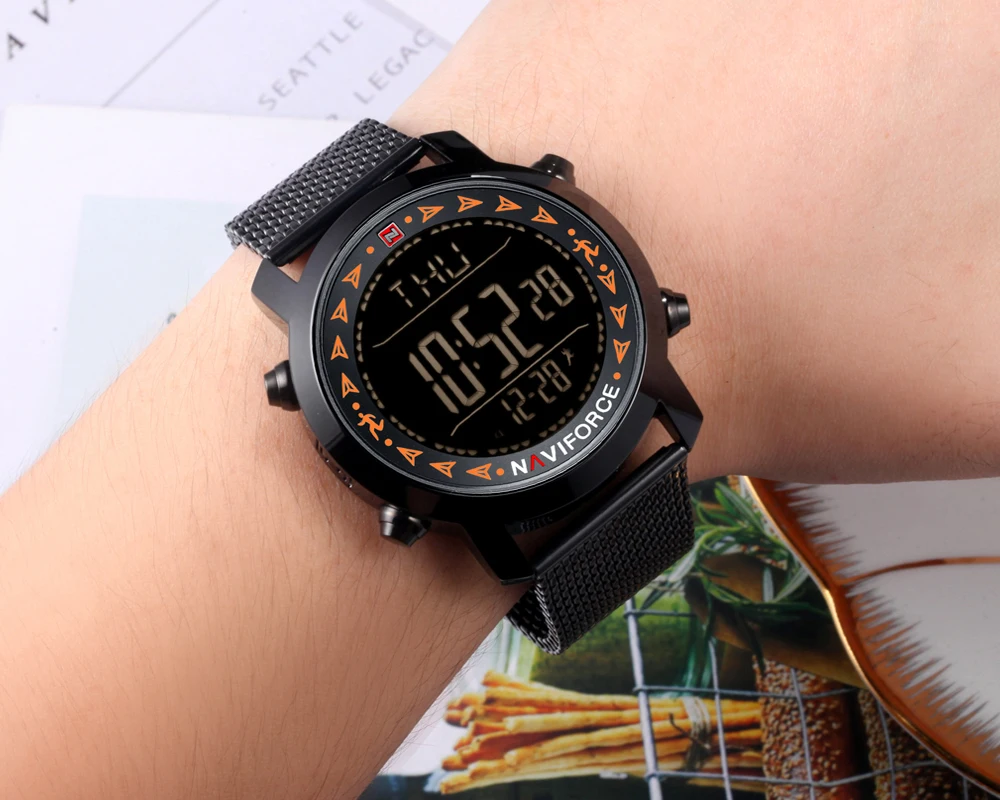 NAVIFORCE Мужские часы Relogio Masculino светодиодный цифровые спортивные Relojes из