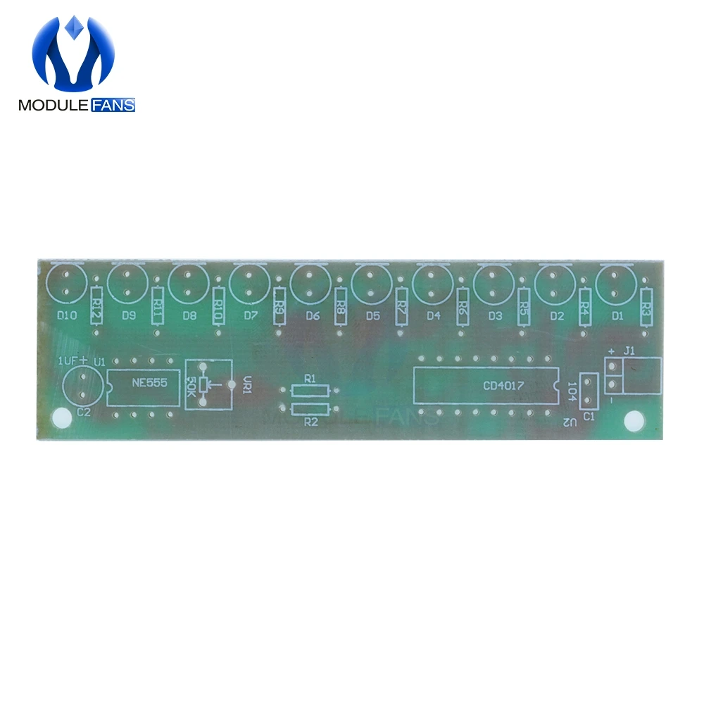 NE555+ CD4017 Обучающие наборы светодиодный модуль мигающих огней для Arduino генерации часов, печатная плата, электронный набор