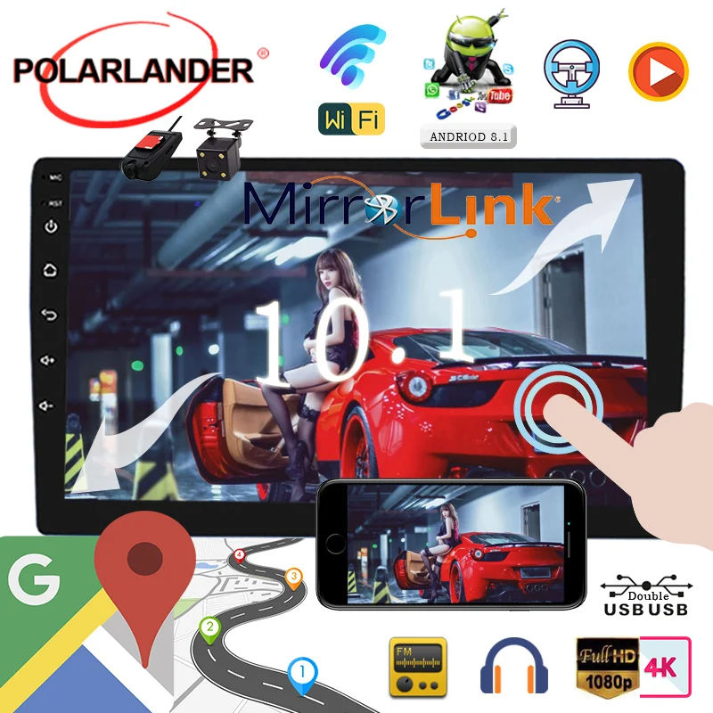 10 дюймов Android gps навигация wifi Bluetooth MP5 плеер dvd-плеер 8 1 универсальный автомобильный