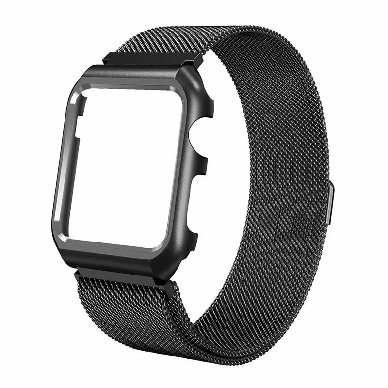 Black Milanese Loop часы браслет ремень с металлический корпус 38 мм 42 мм для Apple Watch iWatch серии 1/2/3 ремешок - Цвет ремешка: Black