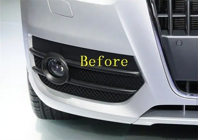 Хром переднего бампера Туман светильник лампы кольцо Накладка для AUDI Q3 2012 2013|front